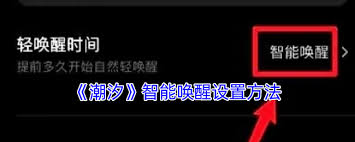 潮汐如何设置智能唤醒功能,潮汐智能唤醒设置方法